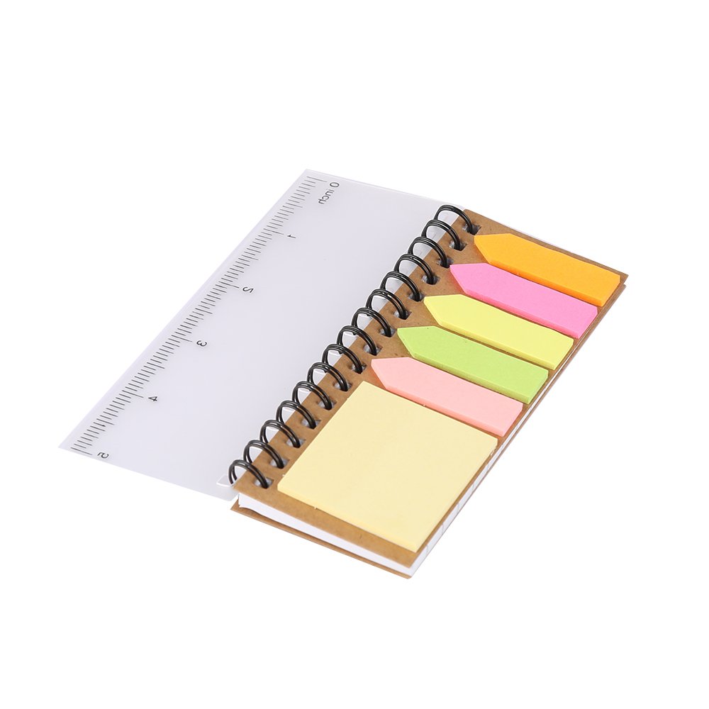 Promotion Wholesale Custom Spiral Sticky Colorful Note Sticky Notes With PP Ruler