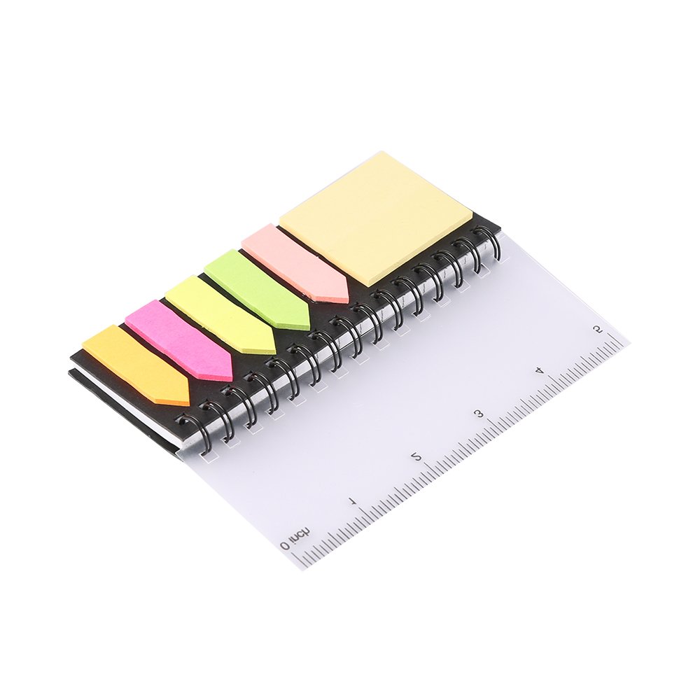Promotion Wholesale Custom Spiral Sticky Colorful Note Sticky Notes With PP Ruler