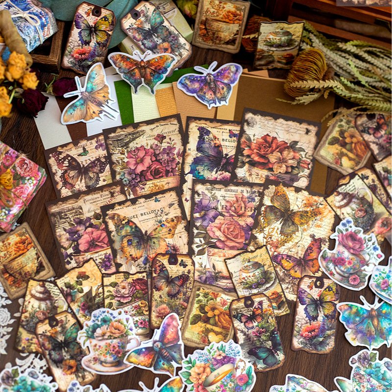 100 pieces per pack Material Paper Infinite Journey Series Retro Handheld Tent Decoration Materials message Notepad 4 options
