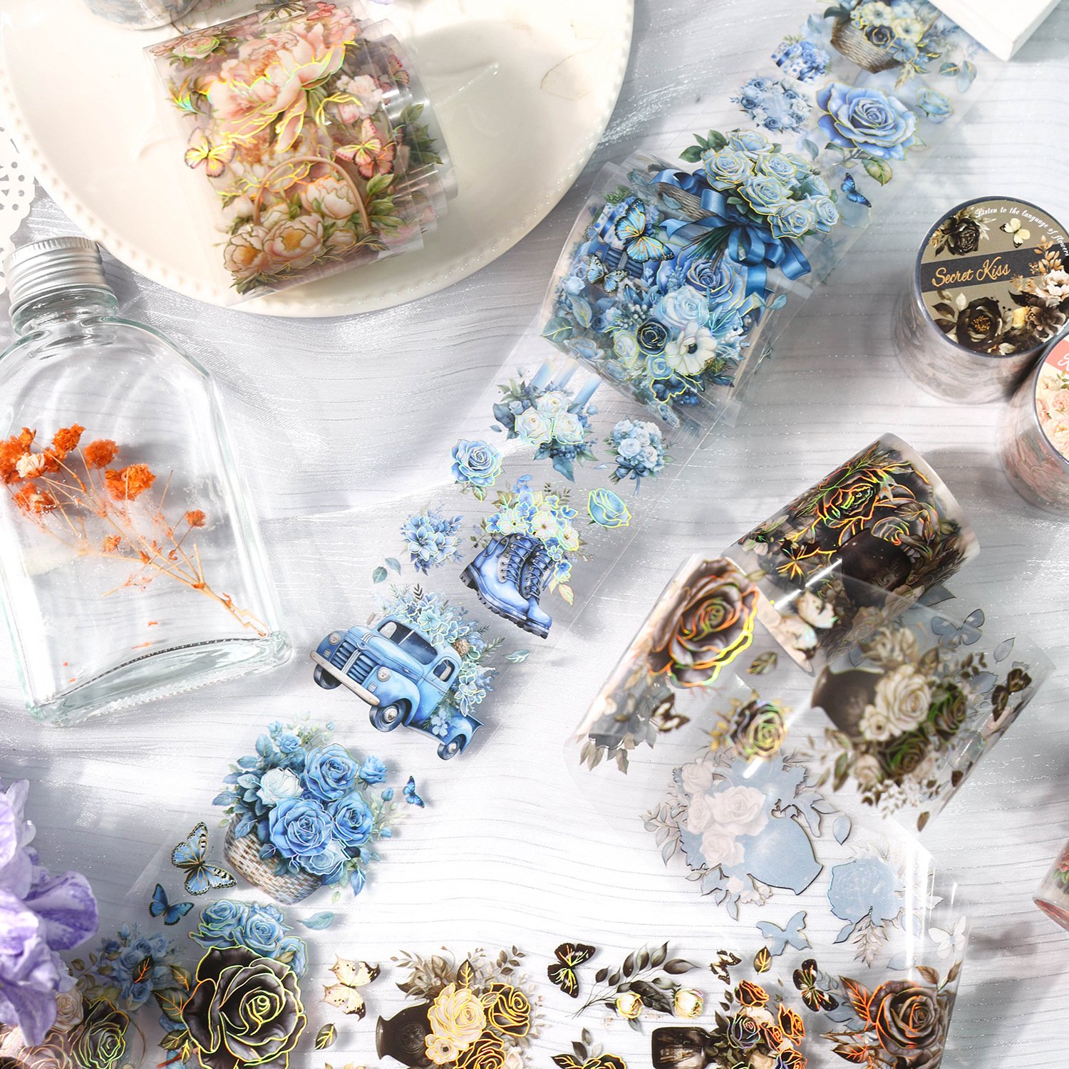 Forest vintage PET tape scrapbooking papeles flowers DIY bottoming handbook material stickers scrapbooking supplies