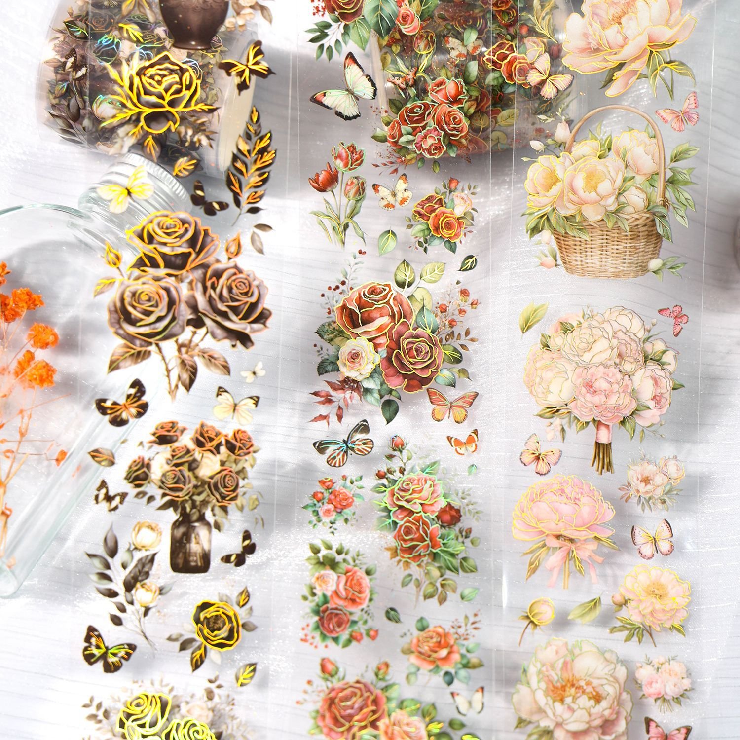 Forest vintage PET tape scrapbooking papeles flowers DIY bottoming handbook material stickers scrapbooking supplies