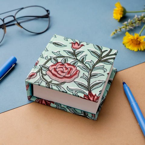 Handcrafted Classic Jumbo Floral Printed Notepad Desk Pad Corporate Gift Sets
