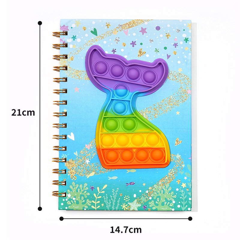Soododo Novelty designs Custom various colors Silicone bubble cover Spiral Antistress popping notebook journals Wholesale