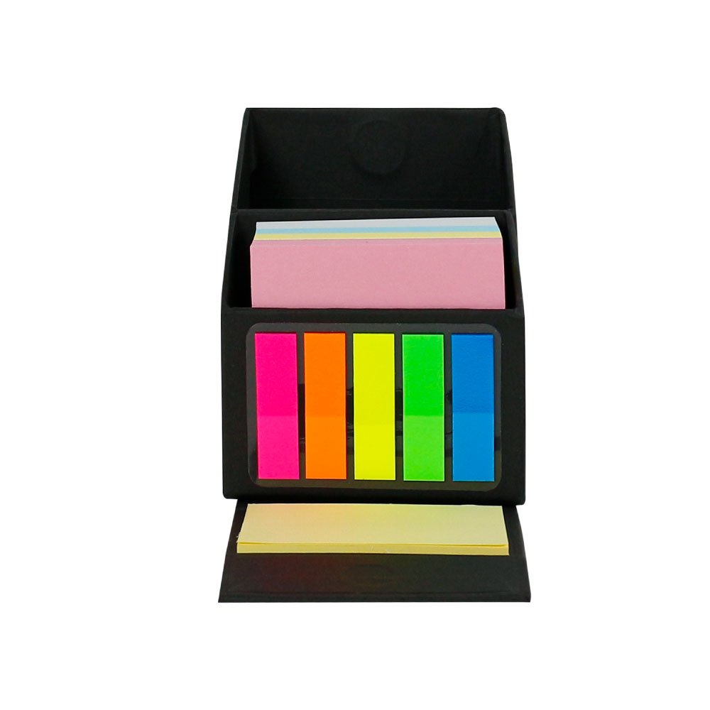 Black Eco-Friendly Foldable Memo Pad Set with Stationery and Pen Holder