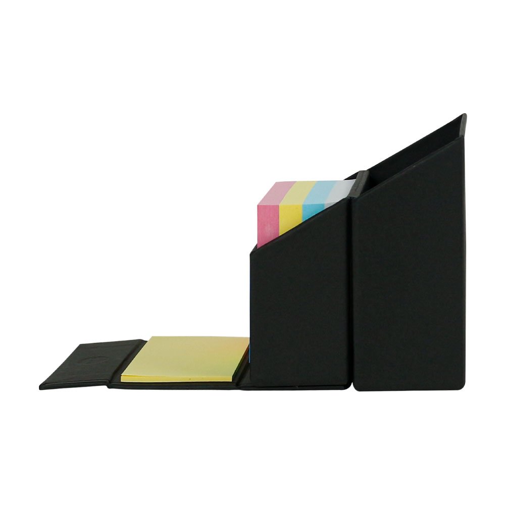 Black Eco-Friendly Foldable Memo Pad Set with Stationery and Pen Holder