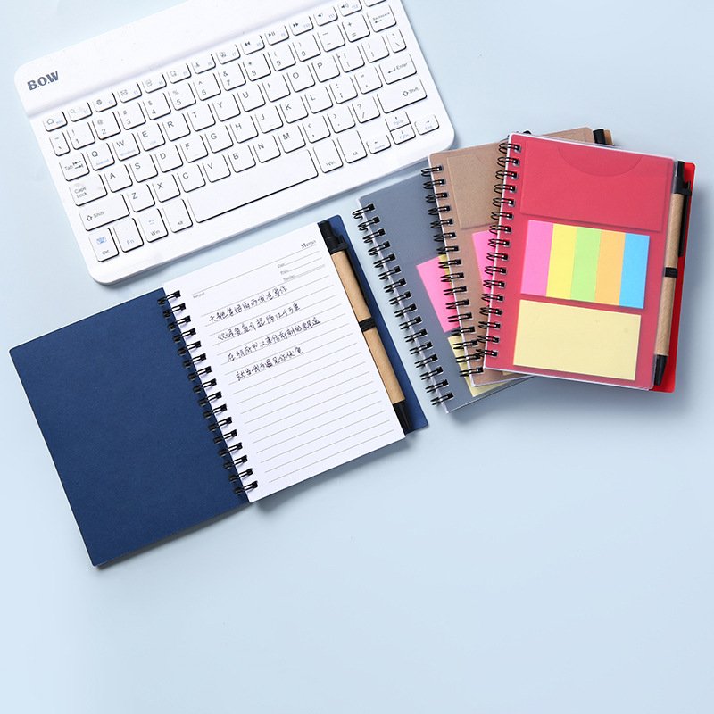 SY6698 Cheap Office Stationery Custom Printed Logo Memo Pad Sticky Note Set Custom Made Self Adhesive Spiral Sticky Note
