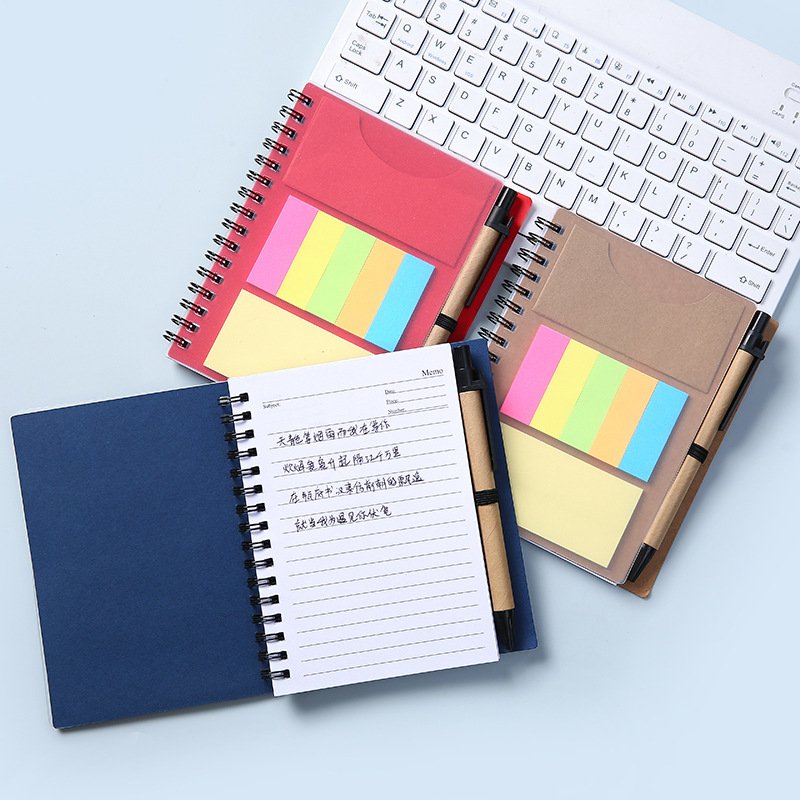 SY6698 Cheap Office Stationery Custom Printed Logo Memo Pad Sticky Note Set Custom Made Self Adhesive Spiral Sticky Note