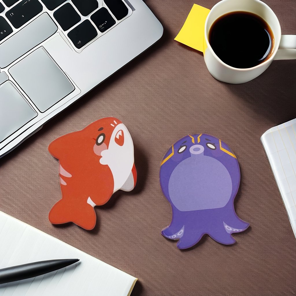 Oil painting Cartoon animal cute stationery notes student.