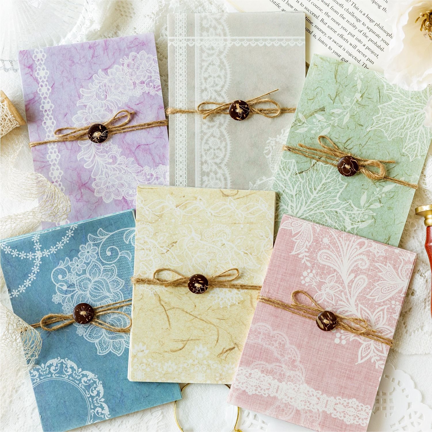 30pcs/pack Material Paper Lace Letterhead Series Vintage Lace Handbook Decoration Backing Material