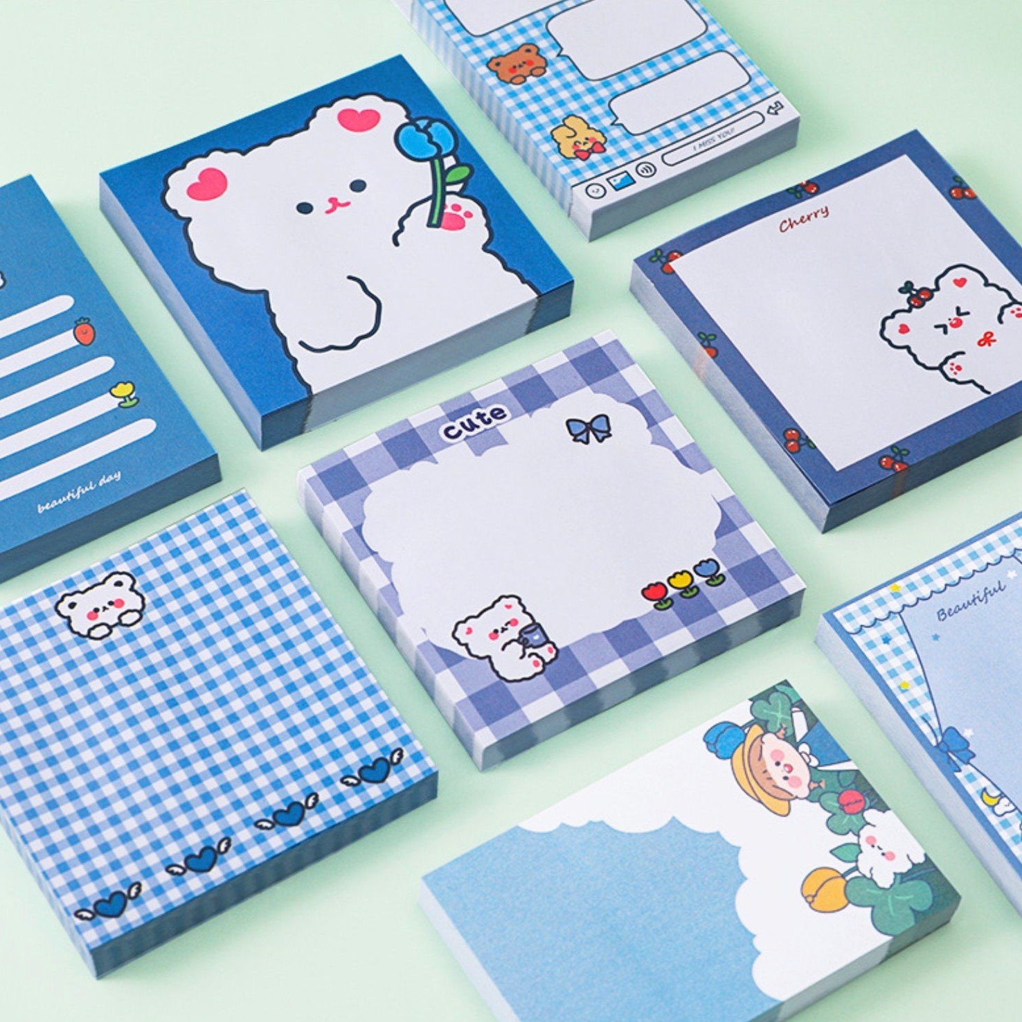 Custom kawaii Notepad Memo Pads Paper Stationery Stationary Set School Note Pad Office Supplies Sticky Notes
