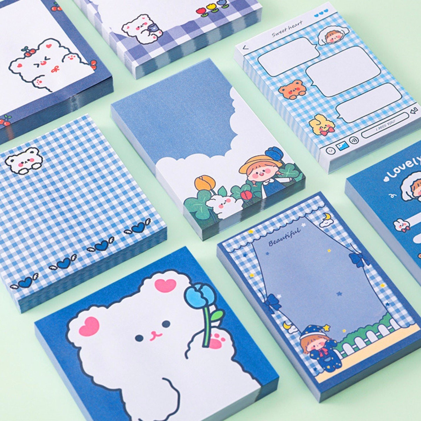 Custom kawaii Notepad Memo Pads Paper Stationery Stationary Set School Note Pad Office Supplies Sticky Notes