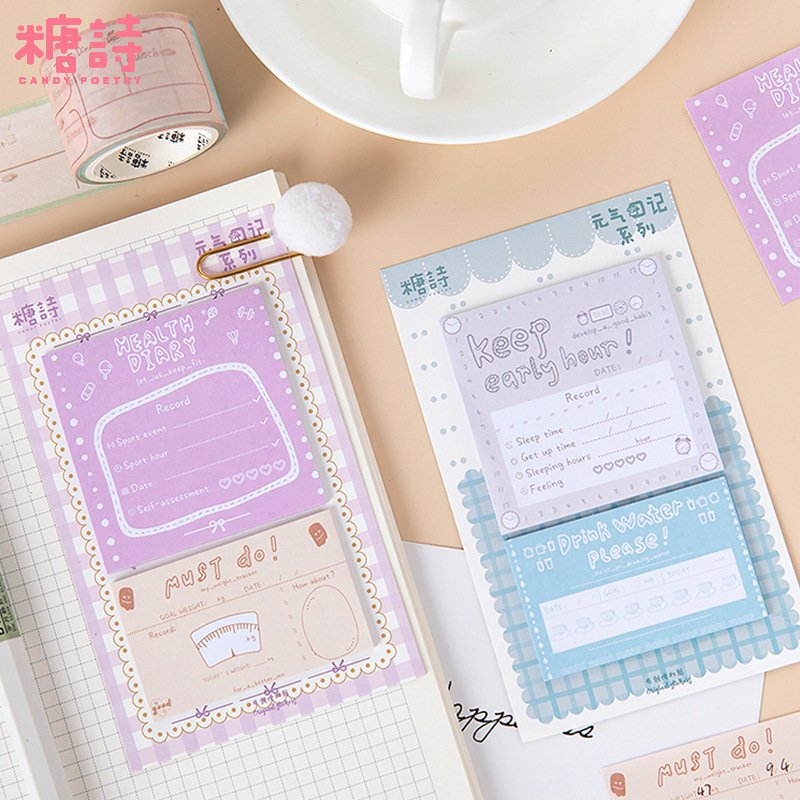 40 pages per pack Cartoon Kitchen Diary Sticky Notes To Do List Sticker Note Paper Portable Small Notebook Memo