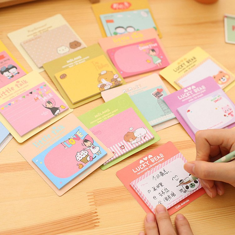 50 100 200 Sheets Factory Wholesale Kids Kawaii Creative Stationery Animal Cute Memo Pad Sticky Notes With Logo