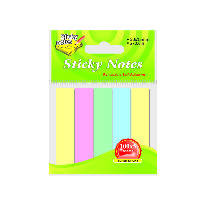 Assorted colorful flag shaped removable sticky notes for school and office