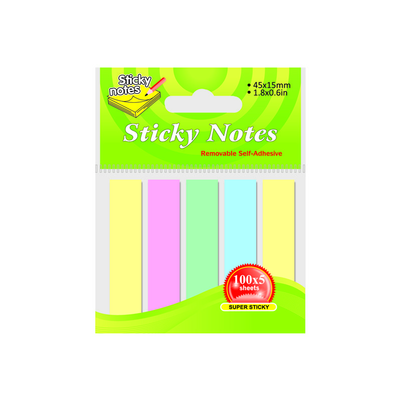 Assorted colorful flag shaped removable sticky notes for school and office