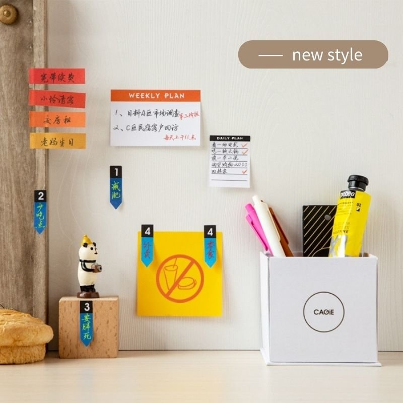 Luxury Hard Cardboard Black Telescope Square Paper Reminder Memo Cube Block Sticky Notes Memo Pads with Index Tabs Box Set