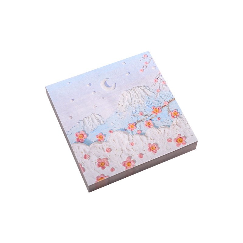 New oil painting office sticky notes pad school student creative 3D self-adhesive landscape memo pad stationery supplies 50sheet