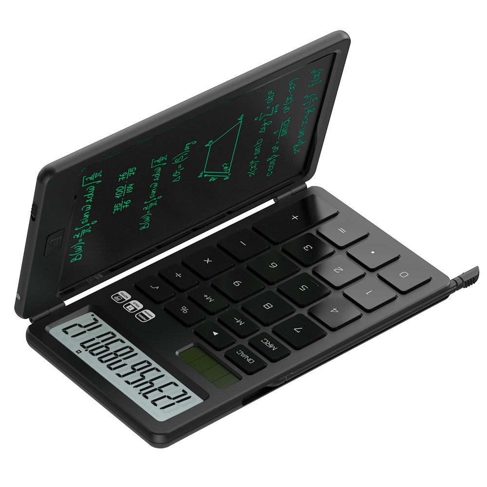 Newyes Factory Digital Drawing Pad 12 Digits Display Foldable Calculator 6.5 Inch LCD Writing Tablet