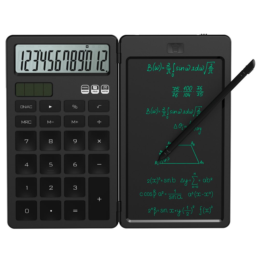 Newyes Factory Digital Drawing Pad 12 Digits Display Foldable Calculator 6.5 Inch LCD Writing Tablet