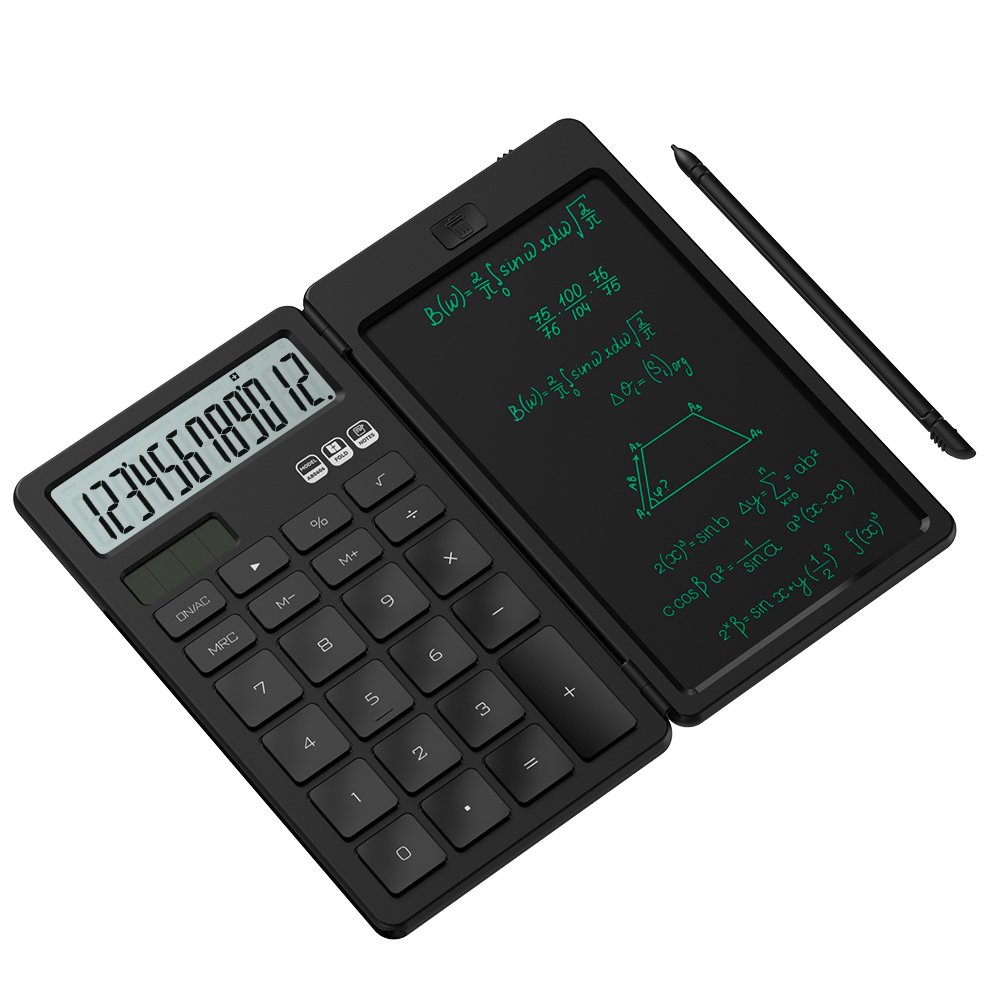 Newyes Factory Digital Drawing Pad 12 Digits Display Foldable Calculator 6.5 Inch LCD Writing Tablet
