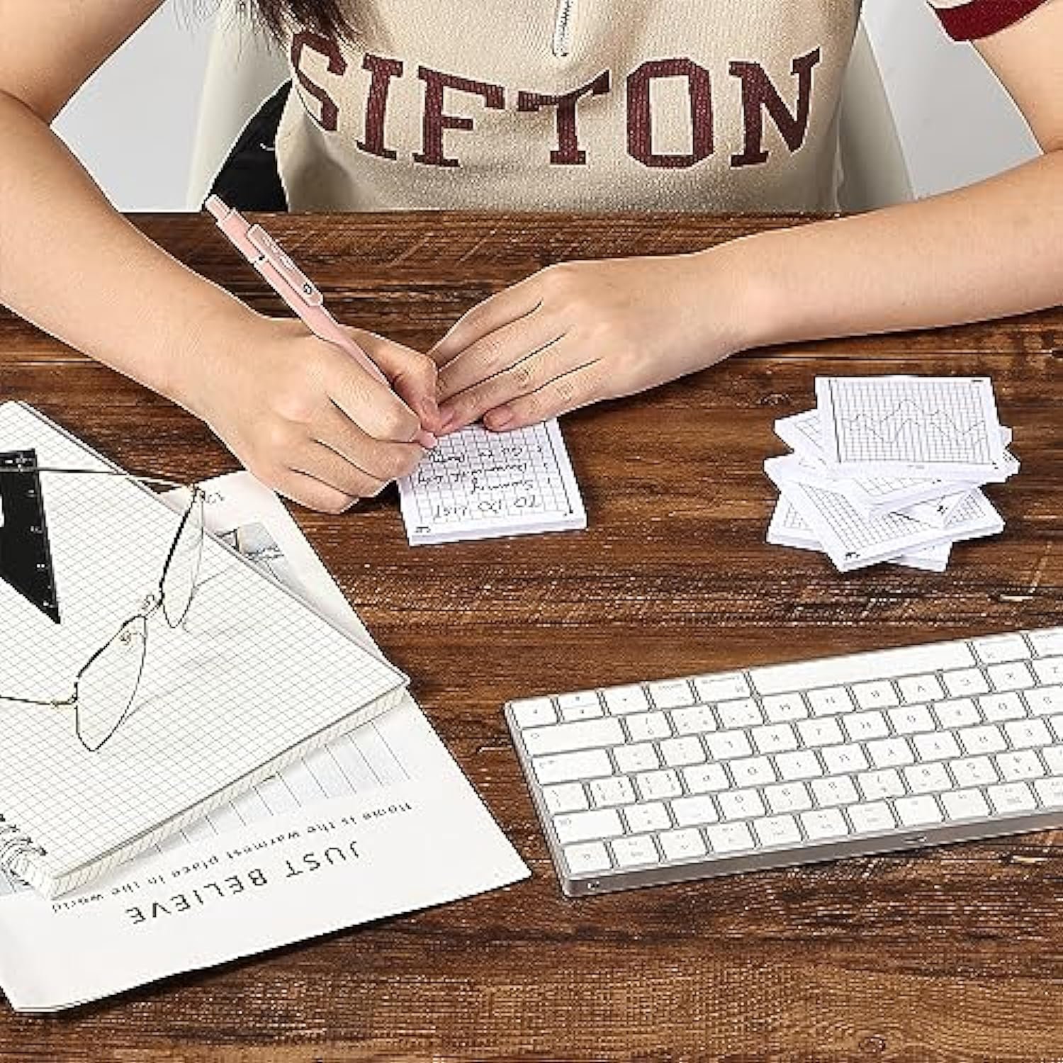 Mini Graph Paper Sticky Notes Bright Colors Message note 3x3 Inch Grid Notepad custom School supplies self-adhesive sticker