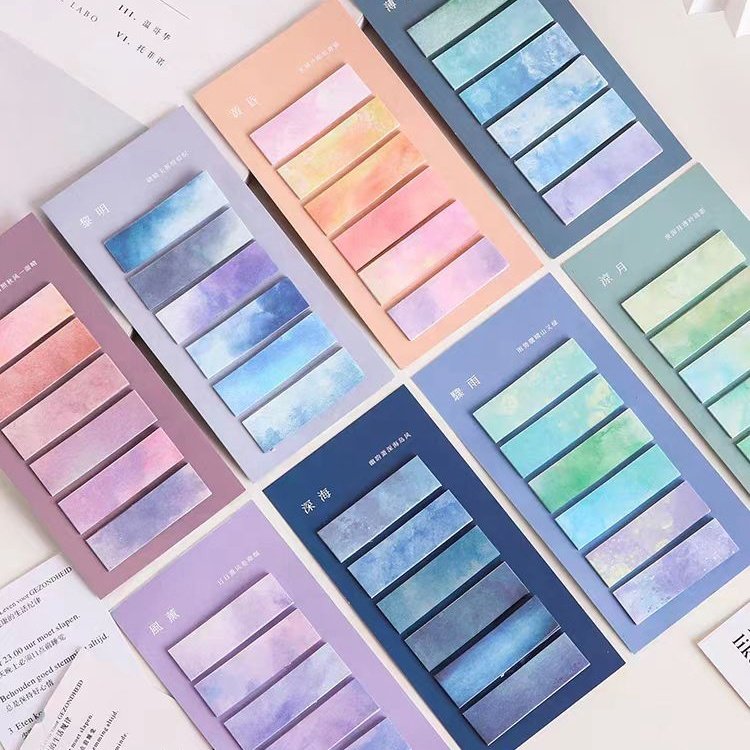 New Fashion Customized Unique Sticky Notes Rectangular Size Printed Colored Office Sticky Note Tabs Set For Writing