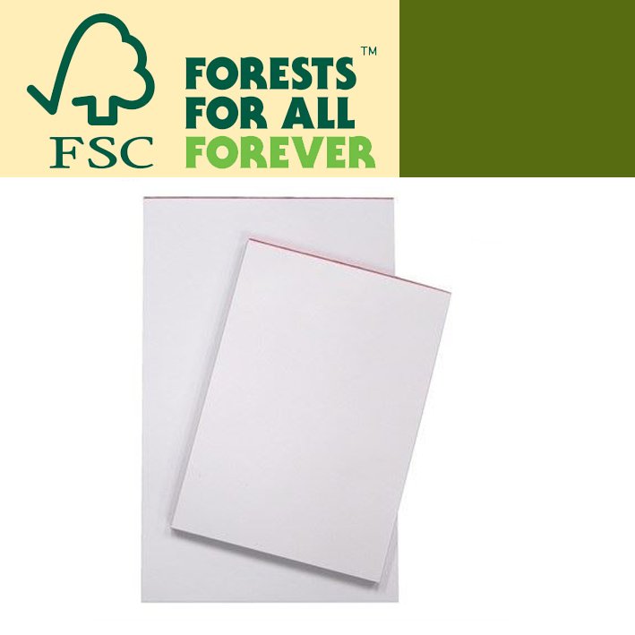 FSC eco friendly Paper Pad 8x5 inch 90 Sheets 49gsm Plain Writing Pad