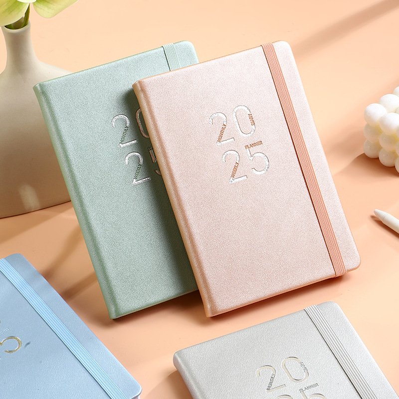 Custom Factory Direct Sales Schedule Book Foreign Trade Calendar Book Imitation Leather A5 Plan Book And Notebook.