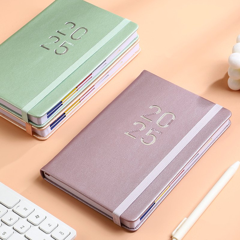 Custom Factory Direct Sales Schedule Book Foreign Trade Calendar Book Imitation Leather A5 Plan Book And Notebook.
