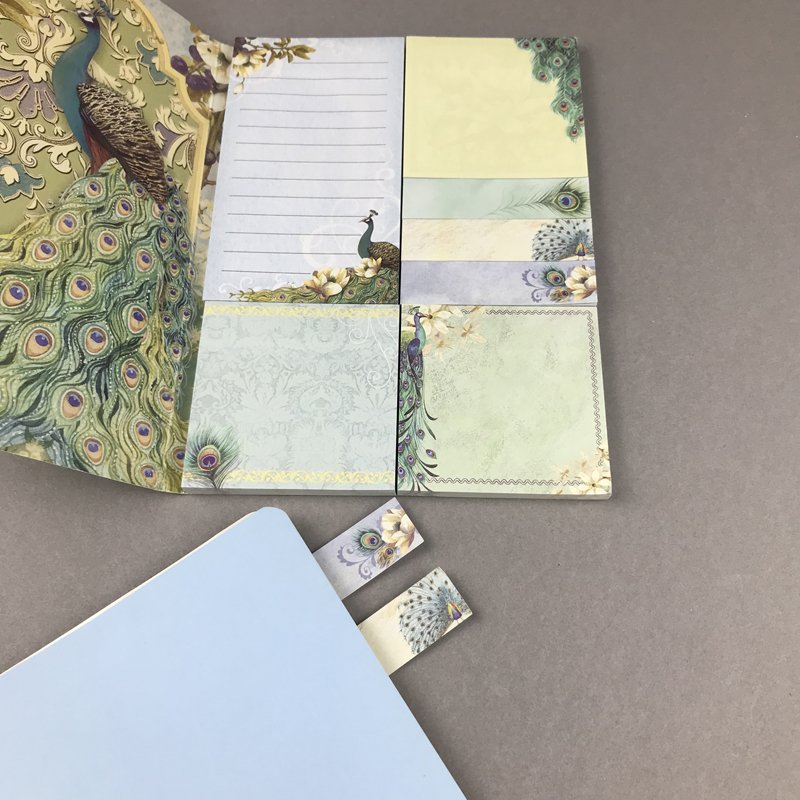 Hot Selling peacock Painting Notebook Student Sticky Note Memo Message Book Custom It Post Stationery Pads Notes Stickers