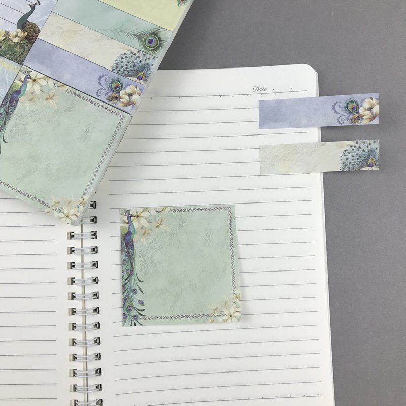 Hot Selling peacock Painting Notebook Student Sticky Note Memo Message Book Custom It Post Stationery Pads Notes Stickers