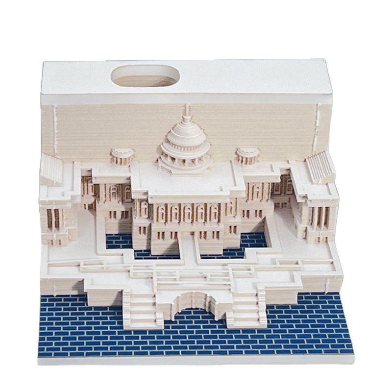Exquisite Appearance 3D Paper Crafts Inventive Designed White House Paper Carving Sticky Notes