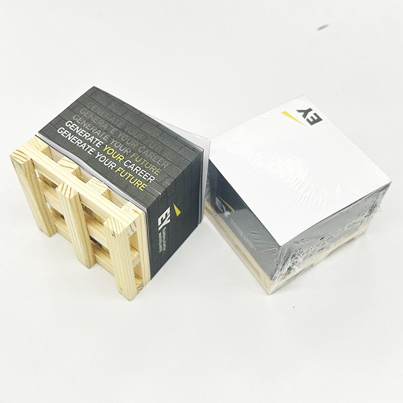 Personalized Square Sticky Notes Post Sticky It Memo Pad Cube With Wooden Pallet Promotional Wooden Pallet Sticky Adhesive Notes