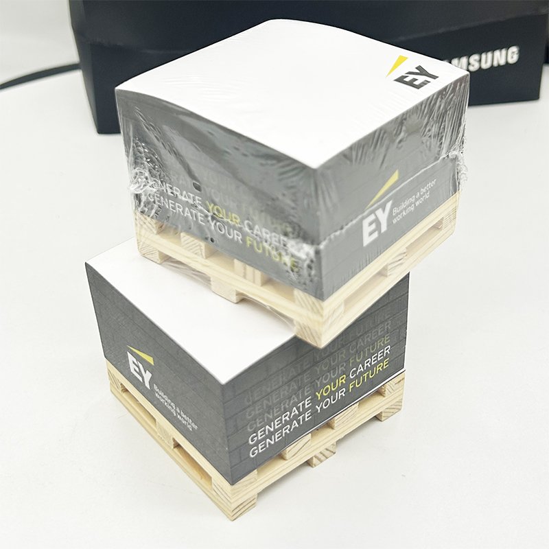 Personalized Square Sticky Notes Post Sticky It Memo Pad Cube With Wooden Pallet Promotional Wooden Pallet Sticky Adhesive Notes