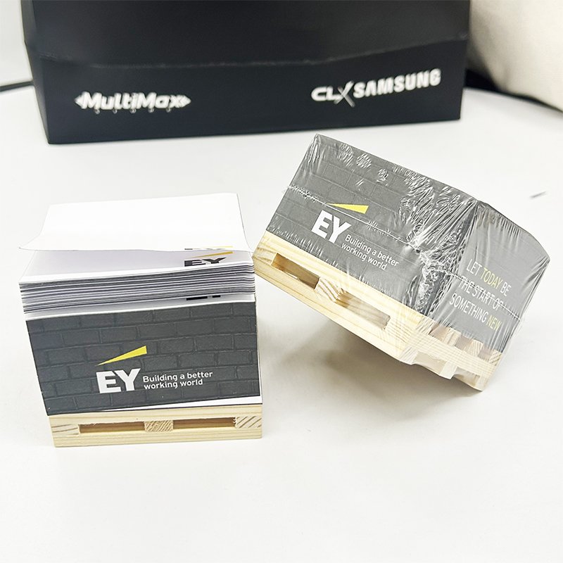 Personalized Square Sticky Notes Post Sticky It Memo Pad Cube With Wooden Pallet Promotional Wooden Pallet Sticky Adhesive Notes