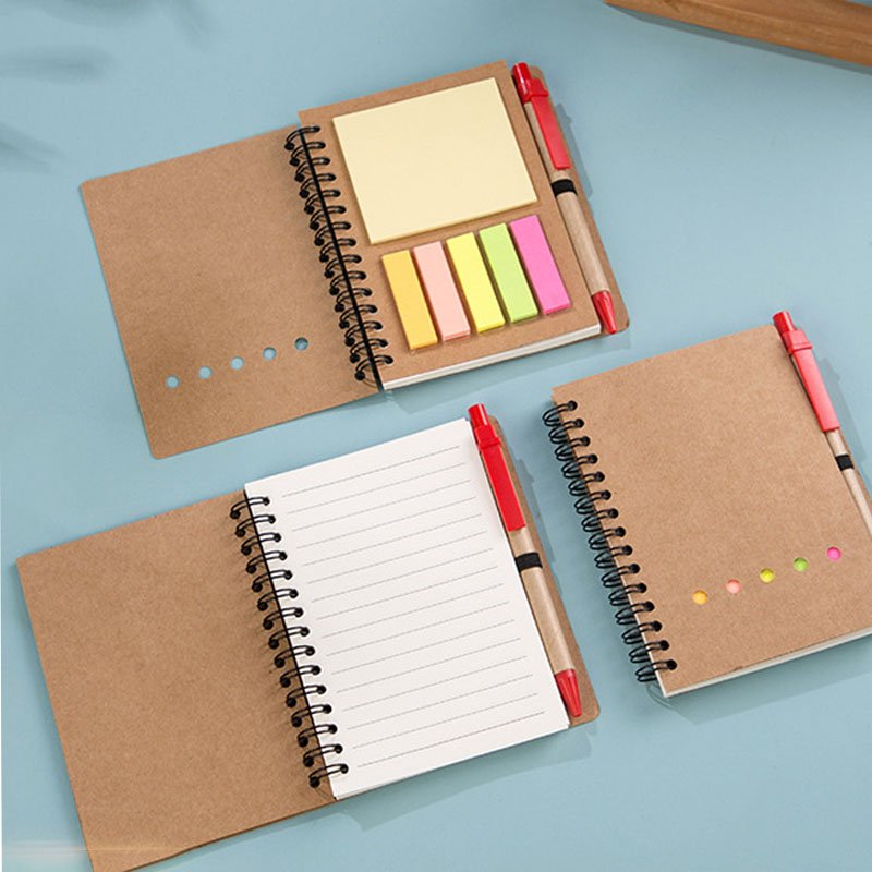 Coil Business Journal Combination Notepad Portable Sticky Note Notebook Notepad Custom Logo