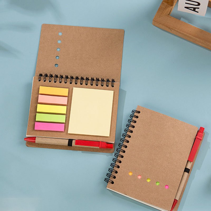 Coil Business Journal Combination Notepad Portable Sticky Note Notebook Notepad Custom Logo