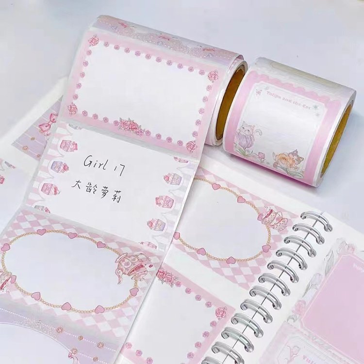 High Quality Wholesale Customized Self Adhesive Paper Material Dispenser Kids Sticker Rolling Sticky Note Roll