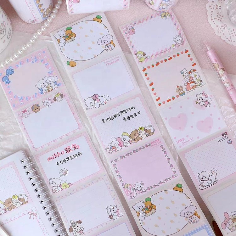 High Quality Wholesale Customized Self Adhesive Paper Material Dispenser Kids Sticker Rolling Sticky Note Roll