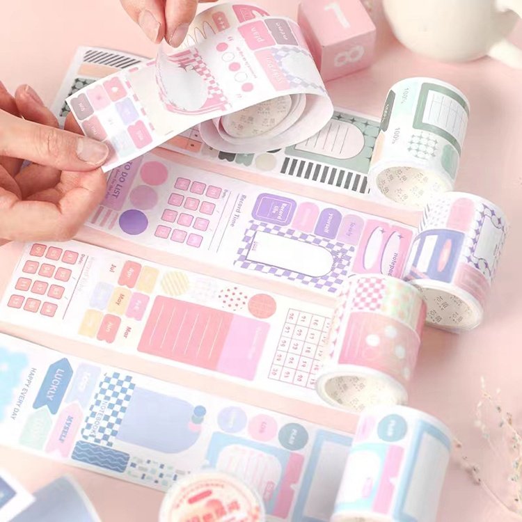 High Quality Wholesale Customized Self Adhesive Paper Material Dispenser Kids Sticker Rolling Sticky Note Roll