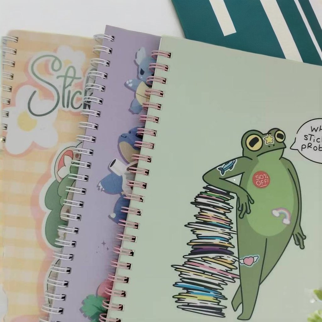Cute ADHESIVE STICKER BOOK Low MOQ Custom A5 Printed Kiss Cut Sticker Decorative Custom Reusable Sticker Book