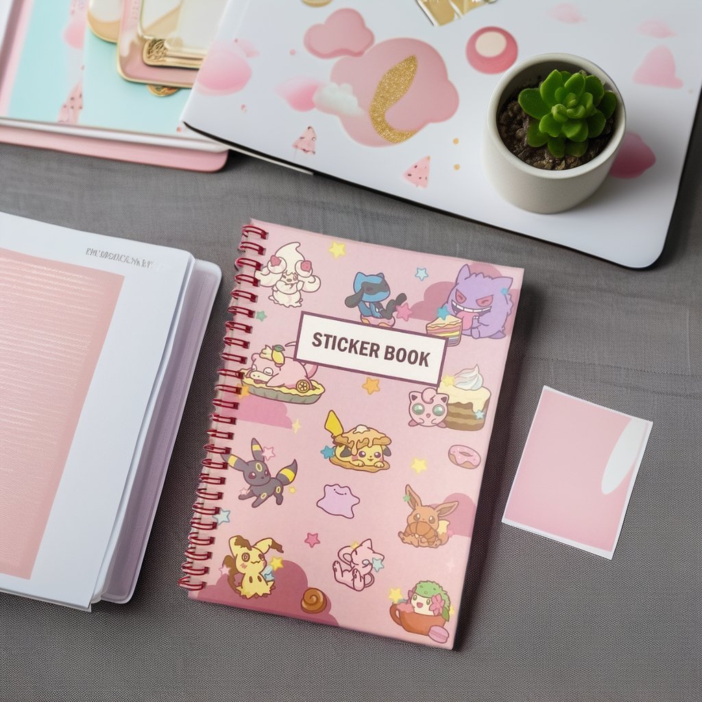 Cute ADHESIVE STICKER BOOK Low MOQ Custom A5 Printed Kiss Cut Sticker Decorative Custom Reusable Sticker Book