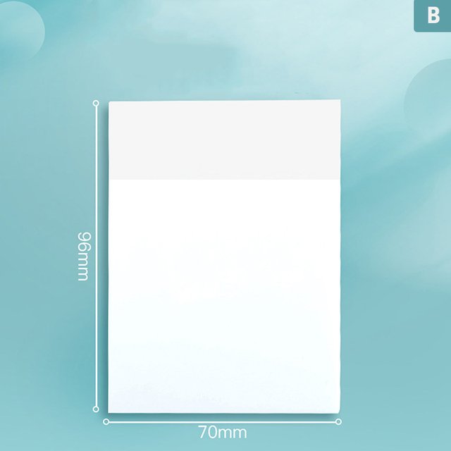50 Sheets Of Waterproof PET Transparent Sticky Notes For Students With Strong Stickiness, Creative And Cute Long Message Label