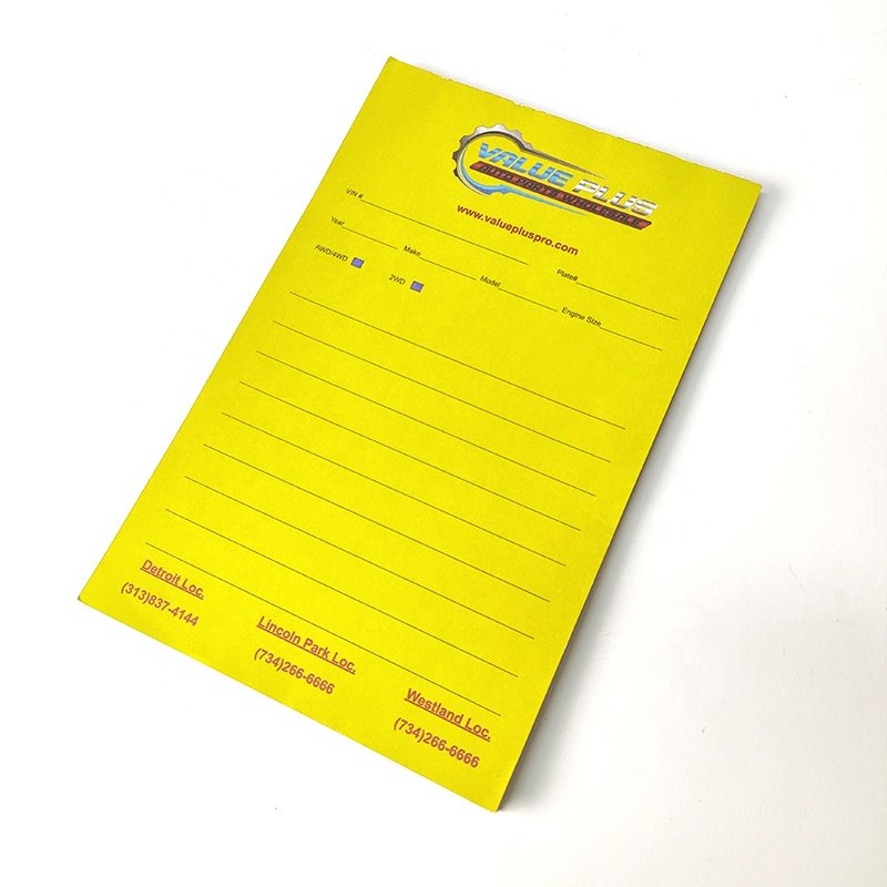 Custom Size White Plain A5 A4 Memo Pad Logo Full color Printing Business notepad Writing tear off Paper Note Pads
