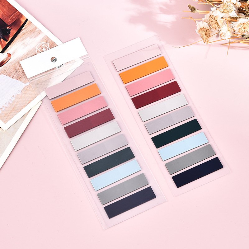 10 Colors Blue Self-Adhesive Sticky Tabs Book Index Page Memo & Marker Stickers for Planner Office & School Drawing Usage
