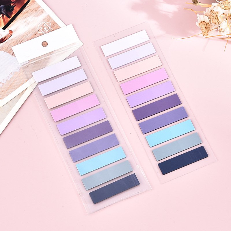 10 Colors Blue Self-Adhesive Sticky Tabs Book Index Page Memo & Marker Stickers for Planner Office & School Drawing Usage