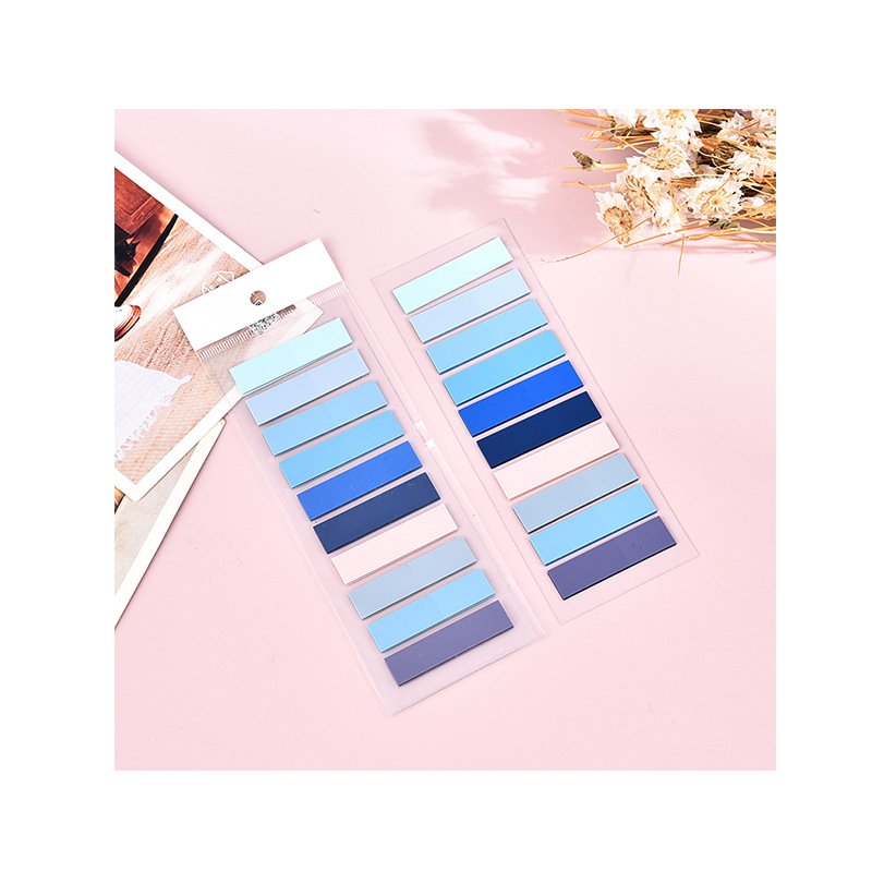 10 Colors Blue Self-Adhesive Sticky Tabs Book Index Page Memo & Marker Stickers for Planner Office & School Drawing Usage