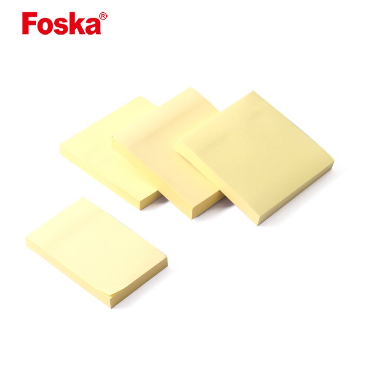 Foska Hot Sale Convenient Yellow Offset Paper Memo Pad sticky Notes for school and office
