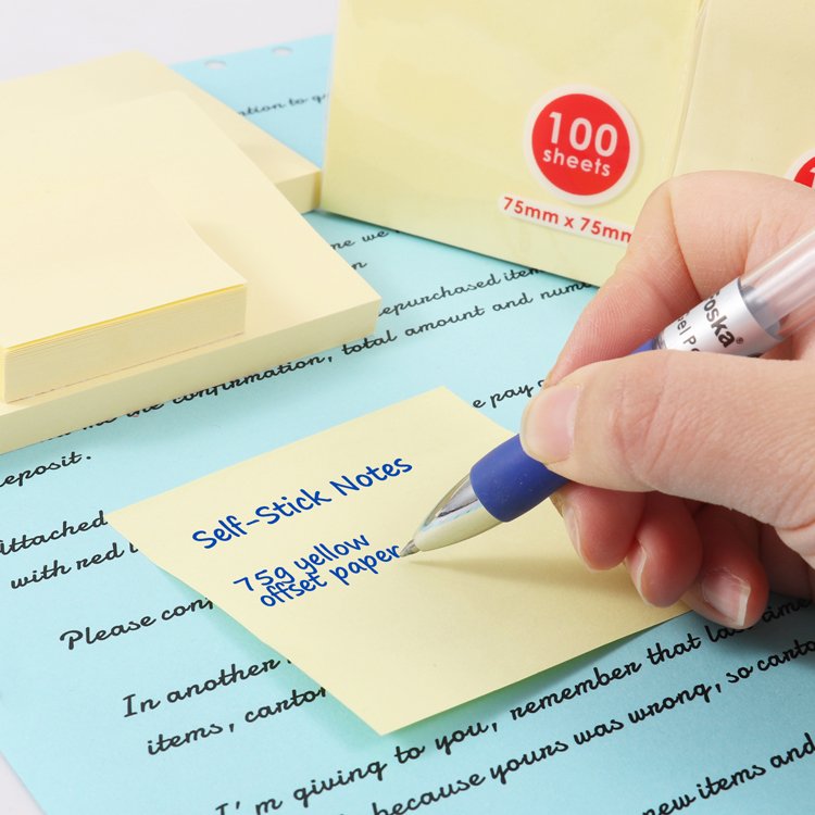 Foska Hot Sale Convenient Yellow Offset Paper Memo Pad sticky Notes for school and office