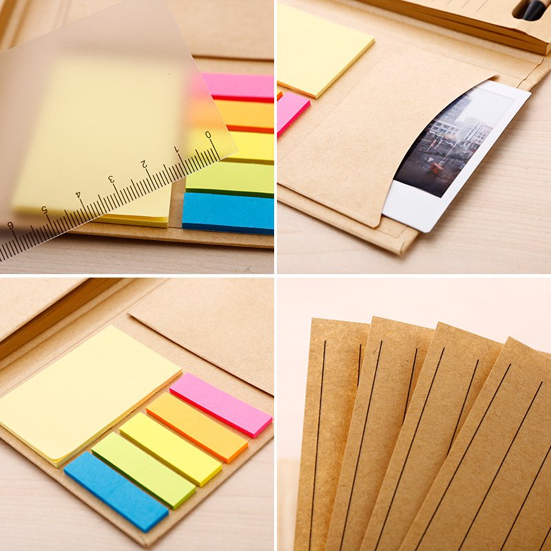 Promotional To Do List Writing Pad Kraft Journal Sticky Note Pads Foldable Sticker Memo Pad Custom Notepad With Pen